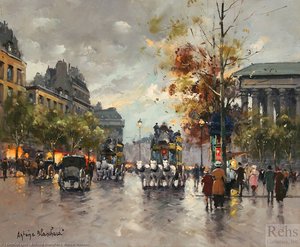 Omnibus On The Place De La Madeleine — Antoine Blanchard (marcel Masson)