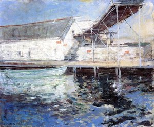 Fish Sheds, Gloucester, Massachusetts — John Henry Twachtman