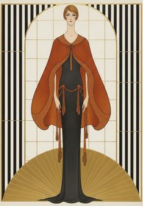 The Ochre Cape Within A Gilded Geometric Arch — Valentin Laurent De Courcey