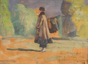 Studio Della Signora Hugh Peel, Proprietaria Di 'poethlyn', Vincitrice Del Grand National, 1919 — Sir Alfred James Munnings