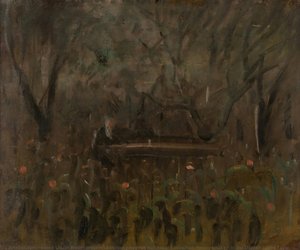 In The Garden At The Table — László Mednyánszky