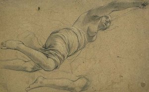 Study For 'fame' For An Allegorical Composition In Honour Of Cardinal Richelieu — Charles Le Brun