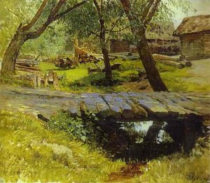 Footbridge. Savvina Sloboda. Study — Isaak Ilyich Levitan