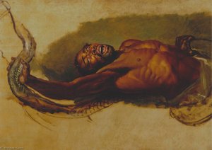 Man Struggling With A Boa Constrictor, Study For Liboya Serpent Seizing Its Prey — James Ward