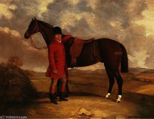 A Huntsman With His Hunter In A Landscape — Richard Barrett Davis