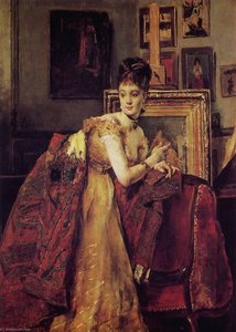 Lady With An Indian Shawl — Alfred Émile Léopold Stevens