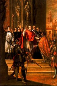 San Ambrosio Negando Al Emperador Teodosio La Entrada Al Templo — Juan De Valdés Leal