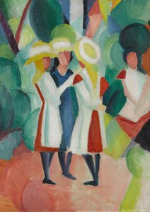 Drei Mädchen Mit Gelben Strohhüten I — August Macke