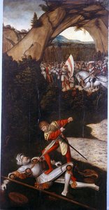 David And Goliath (elector Joachim Ii's Exemplum Panels) — Lucas Cranach The Elder