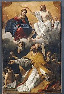 Le Couronnement De La Vierge Avec Saint Augustin Et Saint Guillaume D'aquitaine — Джовани Ланфранко