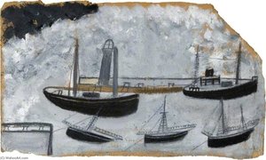 Ships In Harbour — Alfred Wallis