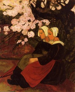 Two Breton Women Under A Flowering Apple Tree — Paul Sérusier