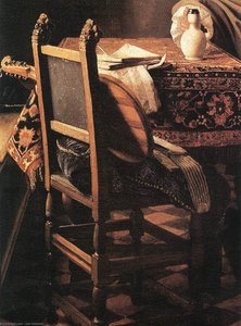 Una Donna Che Beve E Un Signore (dettaglio) (9) — Johannes Vermeer