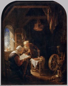 Reading The Bible — Gerrit Dou