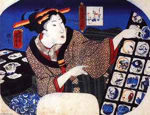 Woman Selling Decorative Bowls — Utagawa Kuniyoshi
