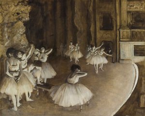 Balletto Rehearsal On Stage — Hilaire-germain-edgar Degas