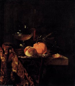 Still-life With Glass Goblet And Fruit — Willem Kalf