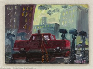 City Street Scene — Carlos Almaraz