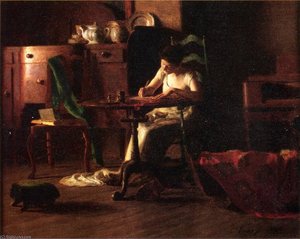 Woman Writing At A Table — Thomas Pollock Anshutz