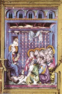 Particolare Di Una Scena In Smalto Translucido Del Reliquiario Del Coprorale Di Bolsena, Duomo Di Orvieto, Fatto Da Ugolino Di Vieri, Senese