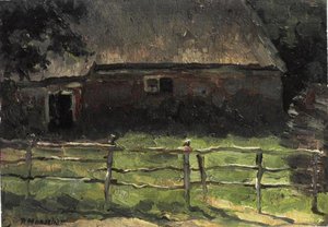 A Farmhouse Behind A Fence — Piet Mondrian