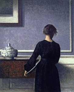 Interior, Young Woman Seen From Behind — Vilhelm Hammershøi