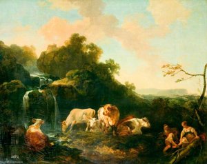 Landscape With Figures And Cattle — Philip James De Loutherbourg