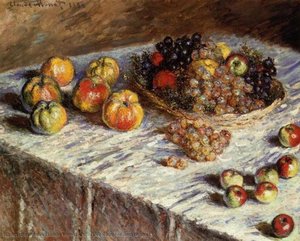 Still Life - Apples And Grapes — Claude Monet
