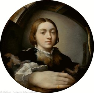 Selbstbildnis Im Konvexen Spiegel — Parmigianino