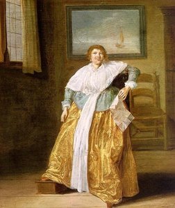 Mujer Sentada Con Una Carta — Dirck Hals