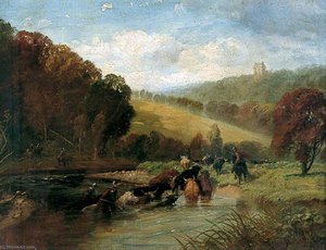 Marauders Swimming The Tweed With Stolen Cattle — Richard Beavis