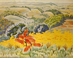 Red Sumac And Goldenrod — Charles Burchfield