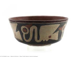 Bowl With Nasca Heron Designs — Nasca Artisan