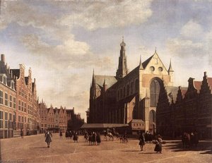 The Market Square At Haarlem With The St Bavo — Gerrit Adriaenszoon Berckheyde