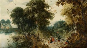Forest View With Travellers — Abraham Govaerts