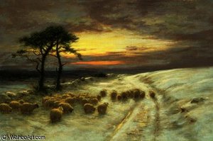 Sheep In The Snow — Joseph Farquharson
