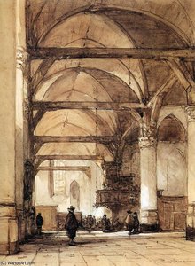Oude Kerk In Amsterdam Sun — Johannes Bosboom