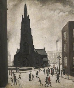 A Street Scene (st Simon's Church) — Laurence Stephen Lowry