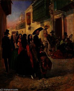 A Street In Lima — Johann Moritz Rugendas
