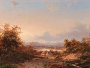 An Extensive Landscape At Dusk — Jan Evert Morel