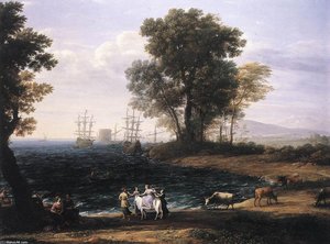 Escena Costera Con El Rapto De Europa — Claude Lorrain (claude Gellée)