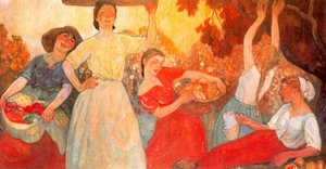 Aldeanas Vascas Con Frutas Y Hortalizas — Aurelio Arteta