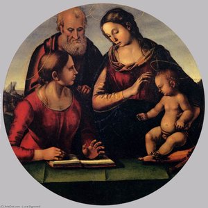 The Holy Family With Saint — Luca Signorelli