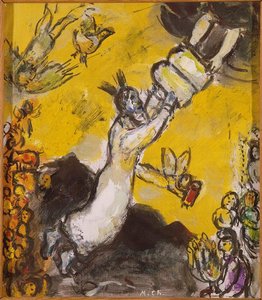 Moses Receiving The Tablets Of Law — Marc Chagall