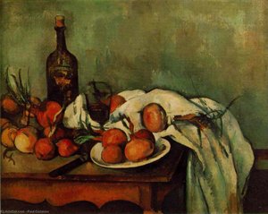 Still Life With Onions And Bottle,1890-95, Louvre — Paul Cézanne