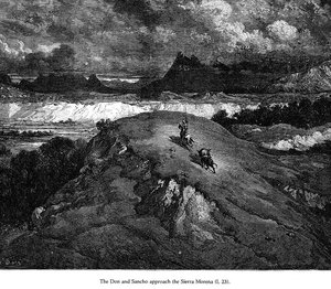 El Don Y Sancio Se Acercan A La Sierra Morena — Paul Gustave Doré