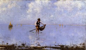Fisherman In The Lagoon — Guglielmo Ciardi