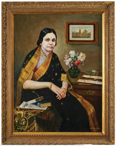 Lady In Chandrakala Sari — Rao Bahadur Mahadev Vishwanath Dhurandhar Frsa