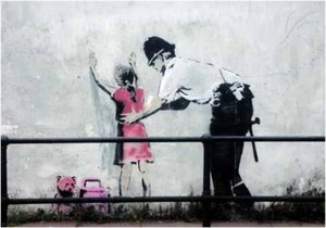 Policier Cherchant Une Fille — Banksy