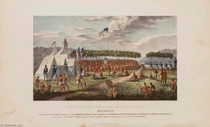 View Of The Great Treaty Held At Prairie Du Chien, September 1825, From The Aboriginal Portfolio — James Otto Lewis